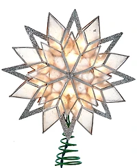 Kurt Adler 10-Light 8-Point Glitter Capiz Star Tree Topper