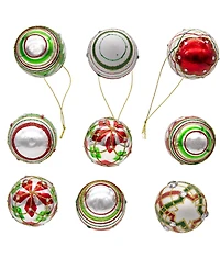 Kurt Adler 45mm Glass Decorated Eggs, 9 Piece Set