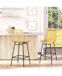 Homcom Modern Rat Bar Stools Set of for Kitchen Seating