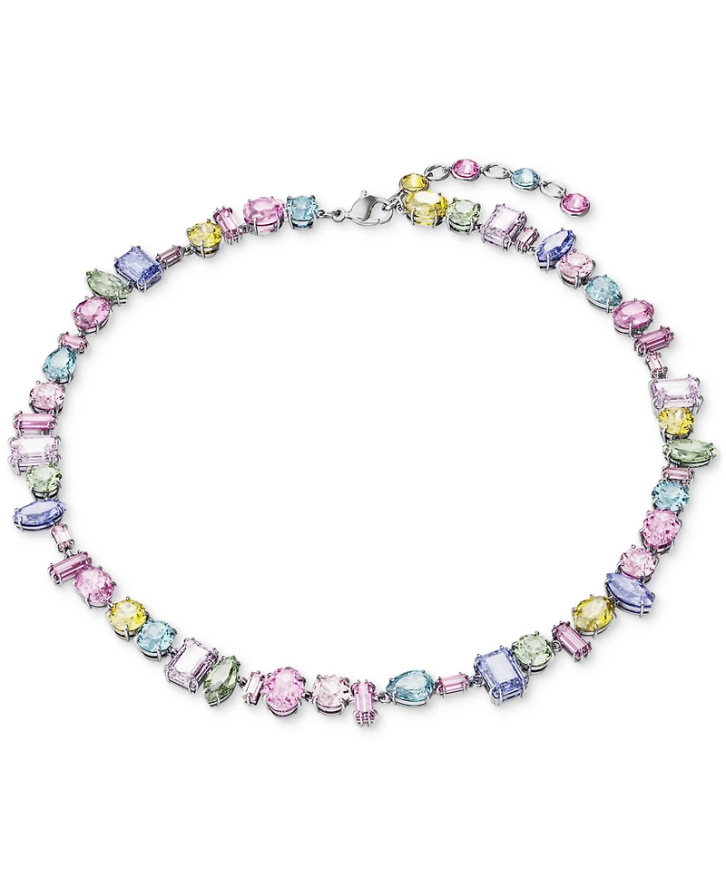 Swarovski Silver-Tone Crystal Mixed Cut Collar Necklace, 14" + 1-3/4" extender