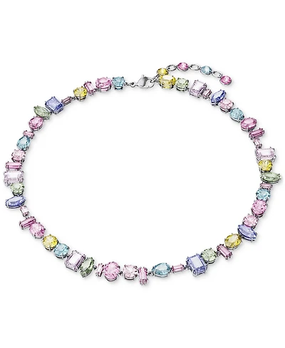 Swarovski Silver-Tone Crystal Mixed Cut Collar Necklace, 14" + 1-3/4" extender
