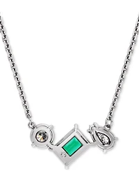 Swarovski Rhodium-Plated Mixed Crystal Pendant Necklace, 15" + 2-3/4" extender