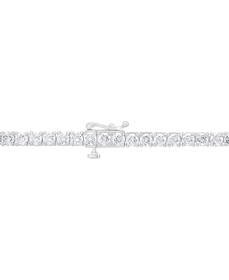 Arabella Cubic Zirconia Pear & Round 18" Fancy Pendant Necklace in Sterling Silver