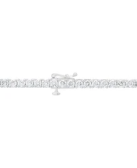 Arabella Cubic Zirconia Pear & Round 18" Fancy Pendant Necklace in Sterling Silver