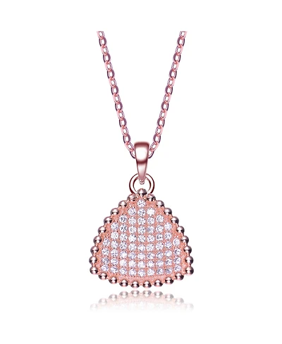 Sterling Silver Cubic Zirconia Triangle Shaped Pendant