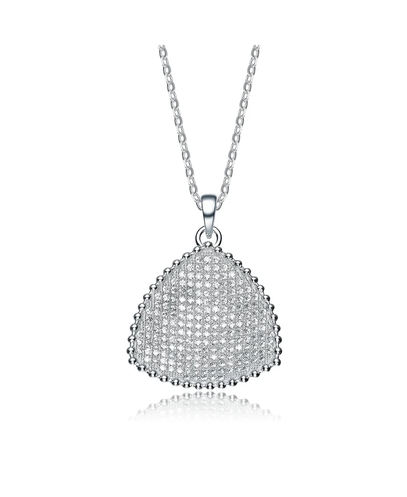 Sterling Silver Cubic Zirconia Triangle Sparkle Pendant