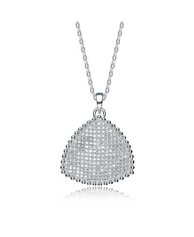 Sterling Silver Cubic Zirconia Triangle Sparkle Pendant