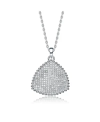 Sterling Silver Cubic Zirconia Triangle Sparkle Pendant