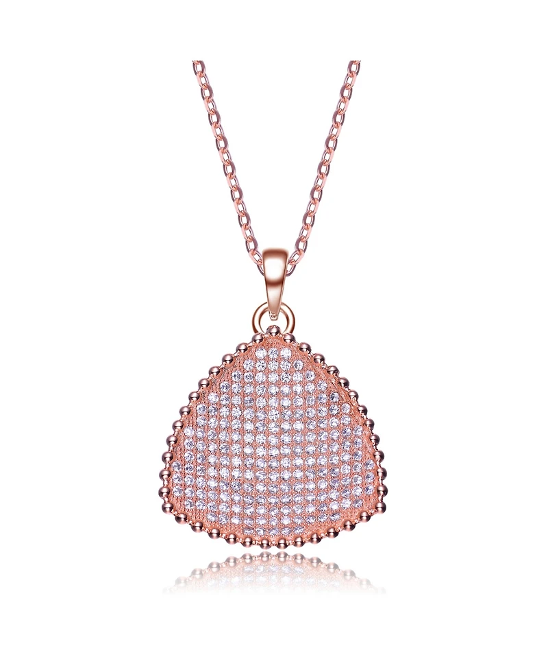 Sterling Silver Cubic Zirconia Triangle Sparkle Pendant