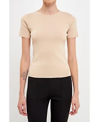 endless rose Women's Back Cut-out Detail Knit Top