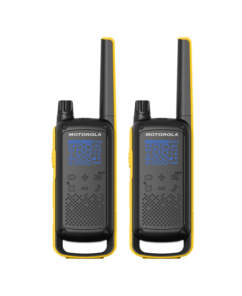 Motorola Solutions T475 35 mi. Two-Way Radio Black/Yellow 2-Pack w/ Accessories
