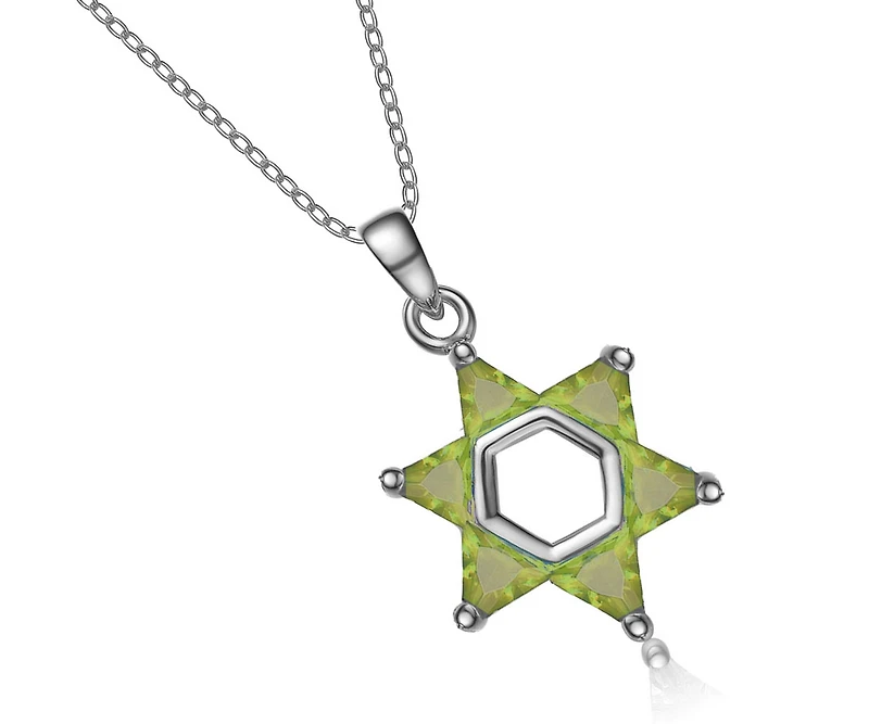 Sterling Silver Cubic Zirconia Small Star of David Necklace