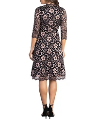 Kiyonna Women's Mon Cherie Floral Lace Cocktail Dress
