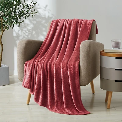 Kate Aurora Ultra Soft & Plush Modern Ogee Fleece Throw Blanket Covers - 50 in. W x 60 L
