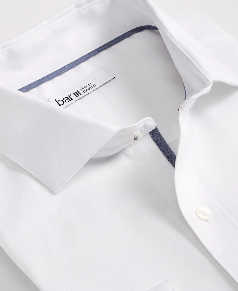 Bar Iii Men's Slim-Fit Diamond Dobby Dress Shirt, Created for Macy's