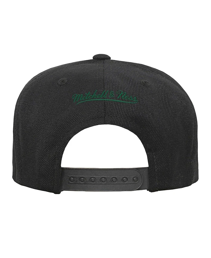 Big Boys and Girls Mitchell & Ness Black Boston Celtics Team Script Snapback Hat
