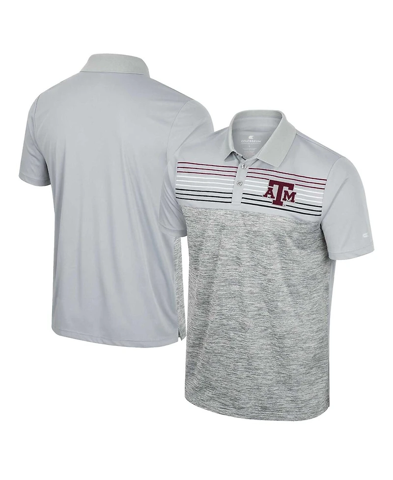 Men's Colosseum Gray Texas A&M Aggies Cybernetic Polo Shirt