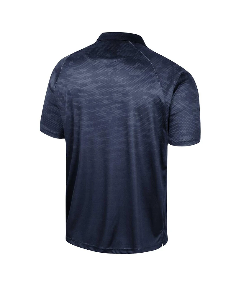 Men's Colosseum Navy Gonzaga Bulldogs Honeycomb Raglan Polo Shirt