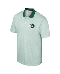 Men's Colosseum White Colorado State Rams Print Stripe Polo Shirt