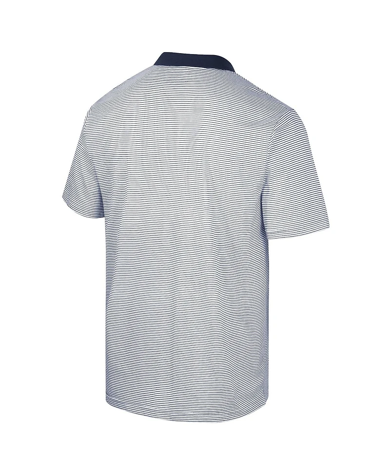 Men's Colosseum White Georgetown Hoyas Print Stripe Polo Shirt