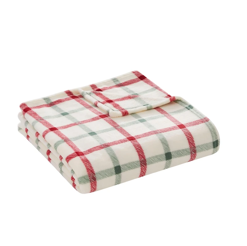 Kate Aurora Holiday Classics Christmas Plaid Oversized & Ultra Plush Accent Throw Blanket