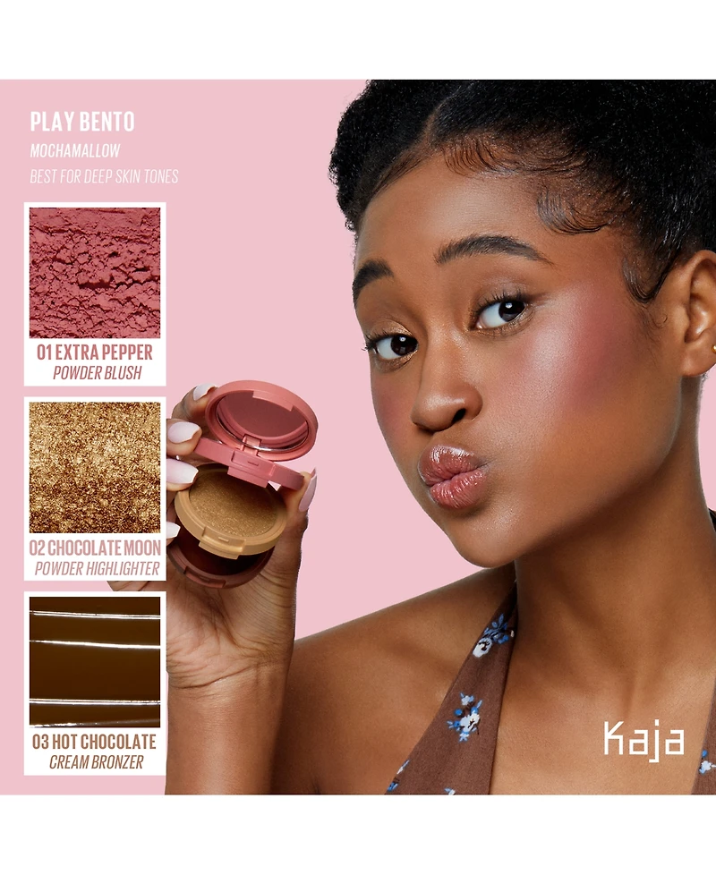 Kaja Face Bento Cream Bronzer, Powder Blush & Highlighter Sculpting Trio