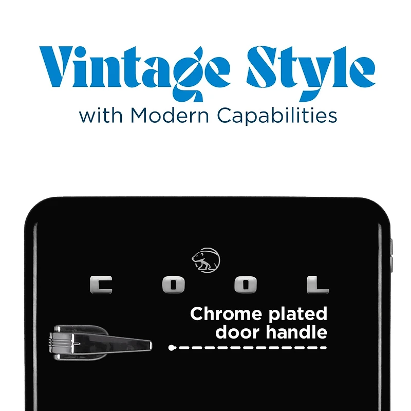 Commercial Cool 1.6 Cu. Ft. Retro Refrigerator,Black