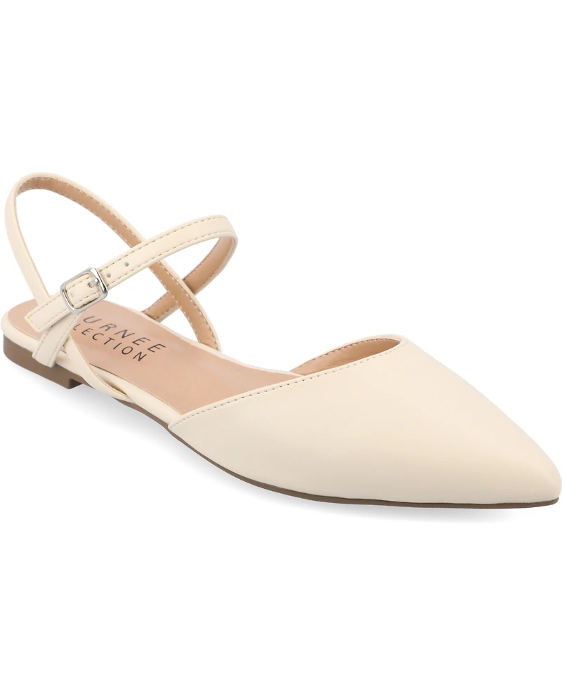 Journee Collection Women's Martine Strappy Pointed Toe Flats