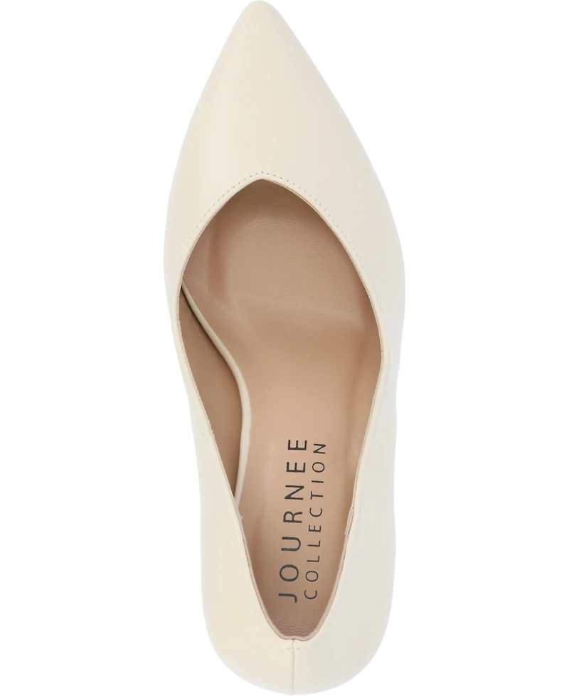 Journee Collection Women's Simonne Block Heel Pointed Toe Pumps