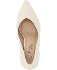 Journee Collection Women's Simonne Block Heel Pointed Toe Pumps