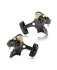 Ox & Bull Trading Co. Men's Sterling Silver Black and Gold-tone Panther Cufflinks