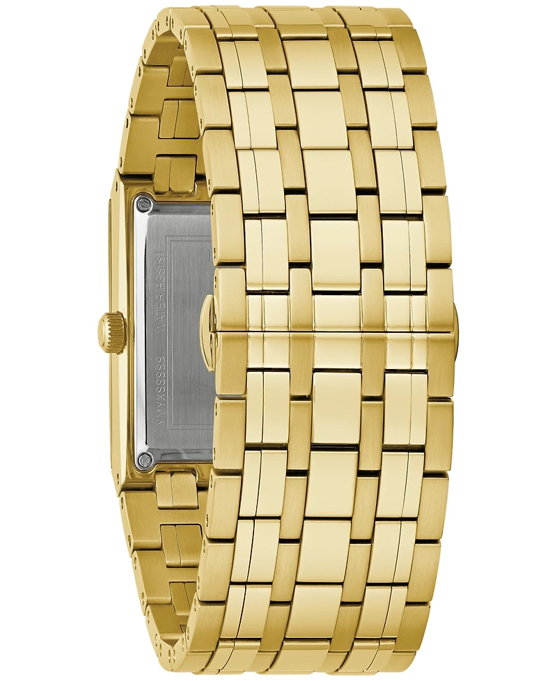 Bulova Men's Marc Anthony Modern Quadra Diamond Accent Gold-Tone Stainless Steel Bracelet Watch 30mm