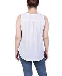 Petite Sleeveless Button-Front Blouse