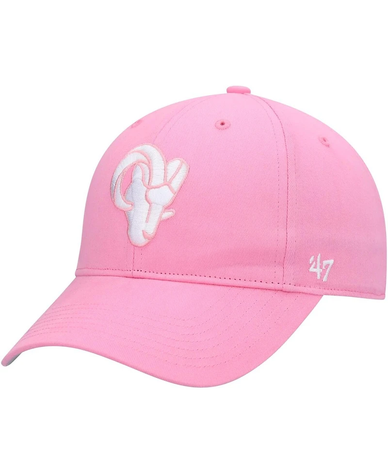 Big Girls '47 Brand Pink Los Angeles Rams Rose Mvp Adjustable Hat