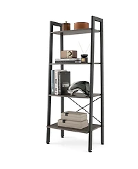 4-Tier Bookshelf Industrial Display Storage Shelf Plant Flower Stand Metal Frame
