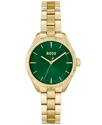 Hugo Boss Women's Sage Quartz Ionic Plated Thin Gold-Tone Steel Watch 32mm