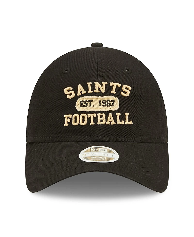 Women's New Era Black New Orleans Saints Formed 9TWENTY Adjustable Hat