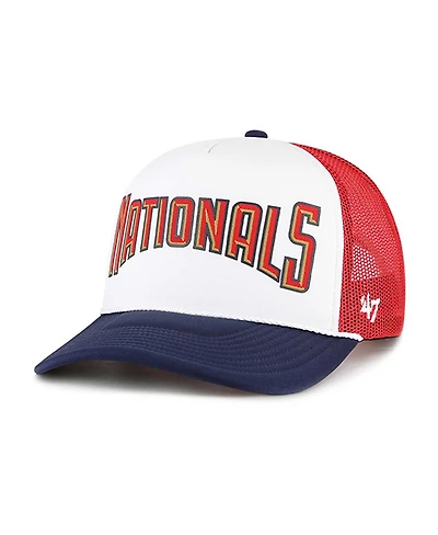 Men's '47 Brand White Washington Nationals Foam Front Script Trucker Snapback Hat