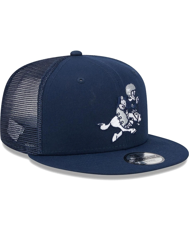 Big Boys and Girls New Era Navy Dallas Cowboys Retro Joe Main Trucker 9FIFTY Snapback Hat
