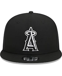 Men's New Era Black Los Angeles Angels Trucker 9FIFTY Snapback Hat