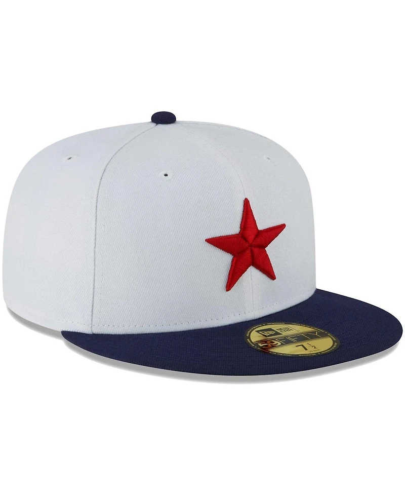 Men's New Era White Detroit Stars Cooperstown Collection Turn Back The Clock 59FIFTY Fitted Hat