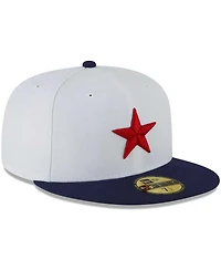 Men's New Era White Detroit Stars Cooperstown Collection Turn Back The Clock 59FIFTY Fitted Hat