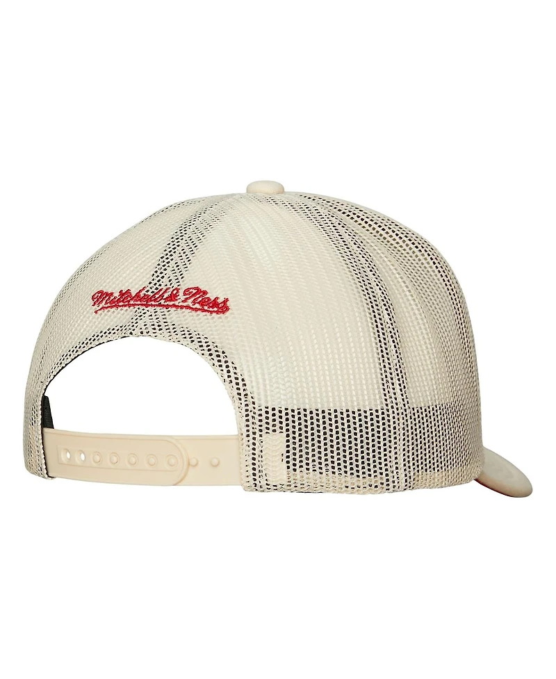 Men's Mitchell & Ness Cream Los Angeles Angels Cooperstown Collection Evergreen Adjustable Trucker Hat