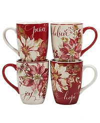 Certified International Winters Joy 16 oz Mugs Set of 4