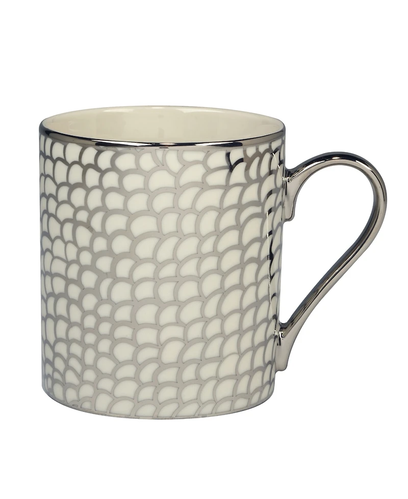 Certified International Mosaic Silver-Tone Plated 14 oz. Can Mugs, Set of 6