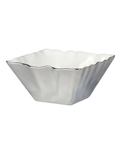 Certified International Gold-Silver Tone Coast Square Snack Bowls Set of 4