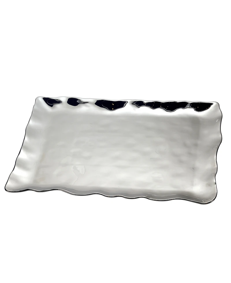 Certified International Gold-Silver Tone Coast Rectangular Platter