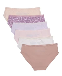 Calvin Klein Big Girls Cotton Hipster Set, Pack of 6