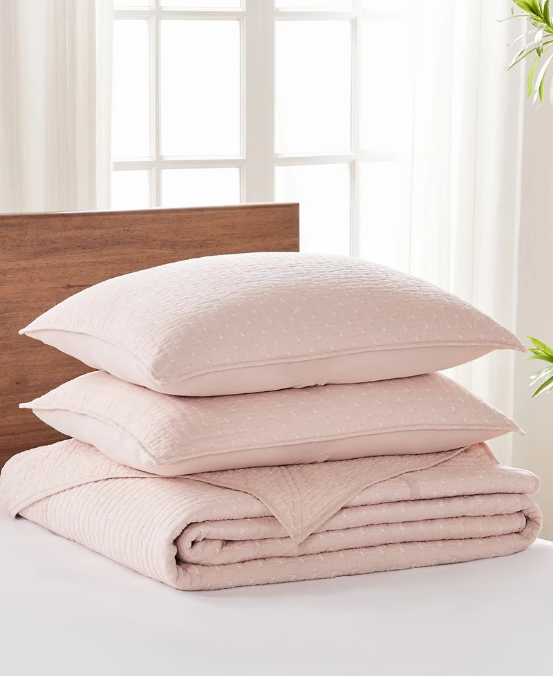 Levtex Cross Stitch Stitching 3-Pc. Bedspread Set