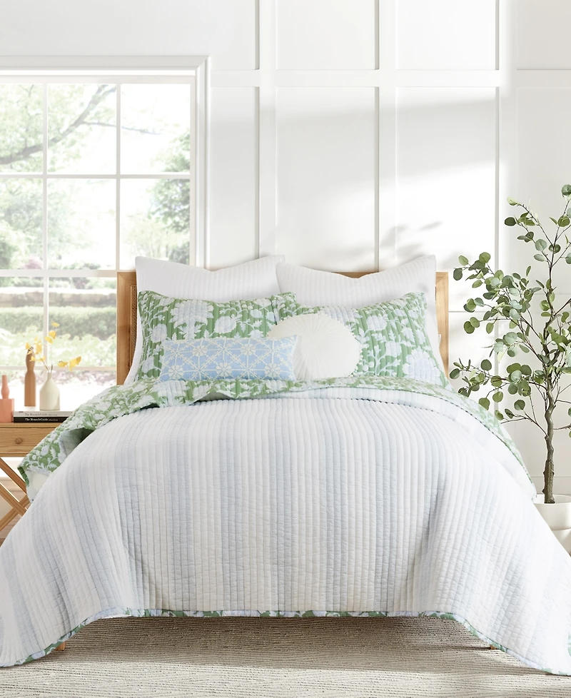 Levtex Evelyn Jacobean Reversible 3-Pc. Quilt Set, King/California King